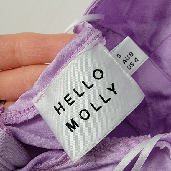 Hello molly Pleated satin Halter in Lilac - Picture 3 of 4